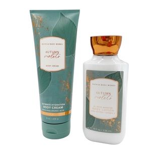 NEW Bath & Body Works Autumn Violets Body Cream and Lotion Full Size Bundle Set